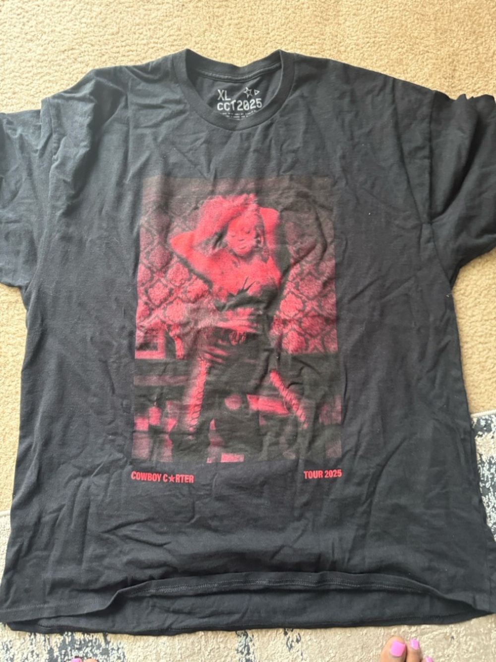 Cowboy Carter Black & Red Tour Graphic T-Shirt